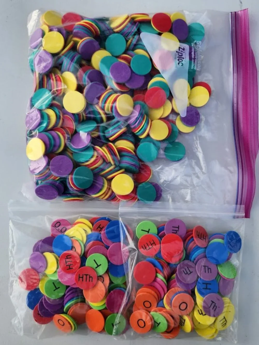 Lakeshore Foam Place Value Disks Discs Counters Educational Math Manipulatives T